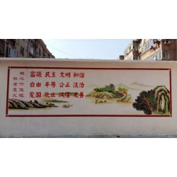 郑州墙体画彩绘,郑州手绘墙画,新农村手绘画