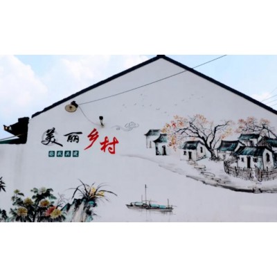 广汉墙绘田园墙体彩绘,广汉农村墙体绘画