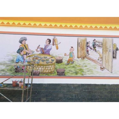 四川停车场墙体彩绘 四川户外墙上画画写标语大字