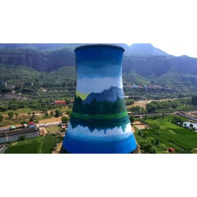 江苏烟囱彩绘施工 常州冷却塔美化 南京烟囱立面绘画美化