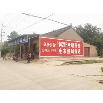 南阳唐河墙画手绘广告,乡村振兴标语,手绘文化墙墙