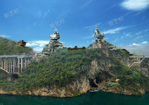 新艺标环艺 重庆园林景观设计 四川景区大门设计